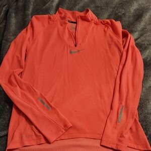 Ladies Nike Coral Half-Zip Pullover